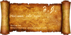 Halama János névjegykártya